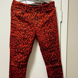 High waisted Skinny - Animal Print- Denim - Size 29